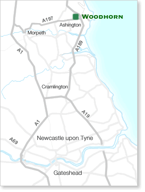 Woodhorn Location Map